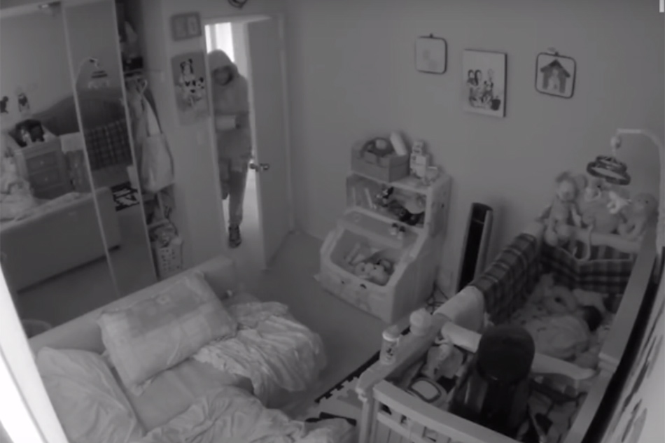 Security footage shows burglar peeking at sleeping kids in Filipino family's home