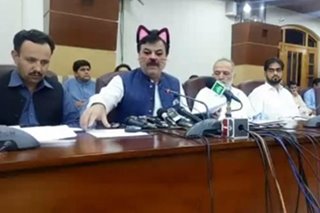 Pakistan politician does livestream with cat whiskers, ears