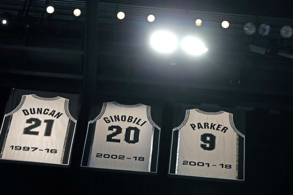 Spurs who've had their jersey numbers retired