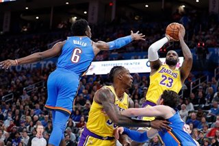 NBA: Lakers complete home-and-home sweep of Thunder