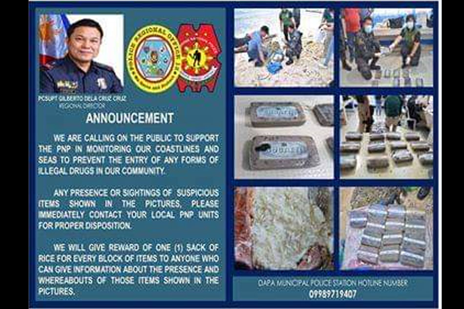 A rice sack for a drug block: Caraga police offer rice to residents who surrender cocaine 1