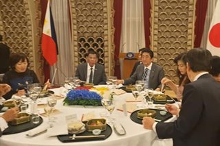 LOOK: Duterte dines with Japan PM Abe before flying back to Manila