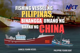 Fishing vessel ng Pilipinas, binangga umano ng barko ng China