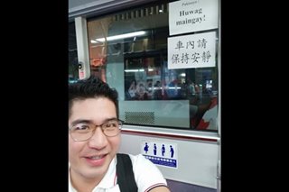 Taiwan bus posts 'Huwag Maingay' sign for Pinoy tourists
