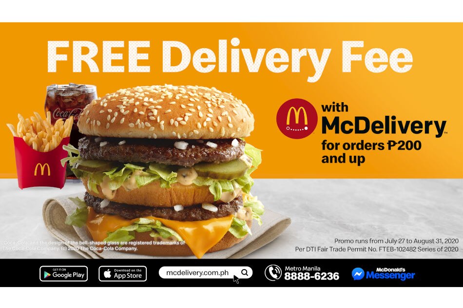 Mcdonald S Ph Offers Free Delivery Fee Abs Cbn News