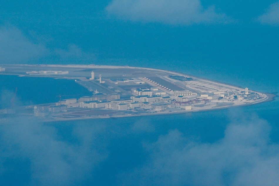 An aerial shot of Chinese-claimed Subi reef
