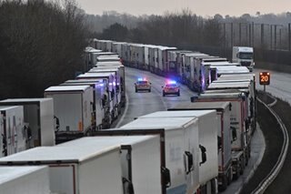 Freight lorries stranded as countries implement travel ban from UK
