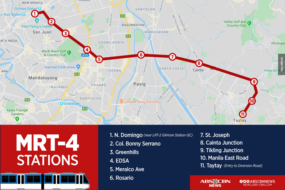 INFOGRAPHIC: The MRT-4 stations, from N. Domingo to Ortigas to Taytay 1