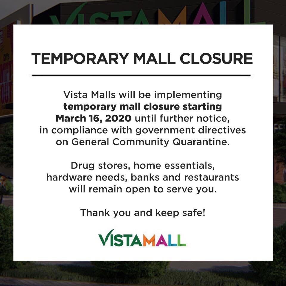 Malls in Metro Manila close temporarily for community quarantine 1