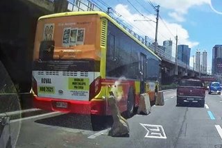 WATCH: Speeding bus sideswipes concrete barrier hitting another car