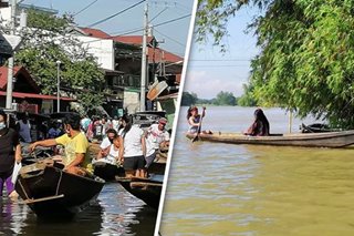 Baha sa ilang lugar ng Pampanga, aabot sa 5 talampakan; mga residente nagbangka na