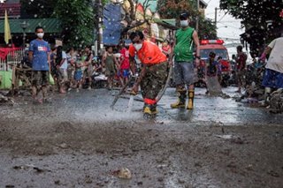 Washing away dirt left by Ulysses