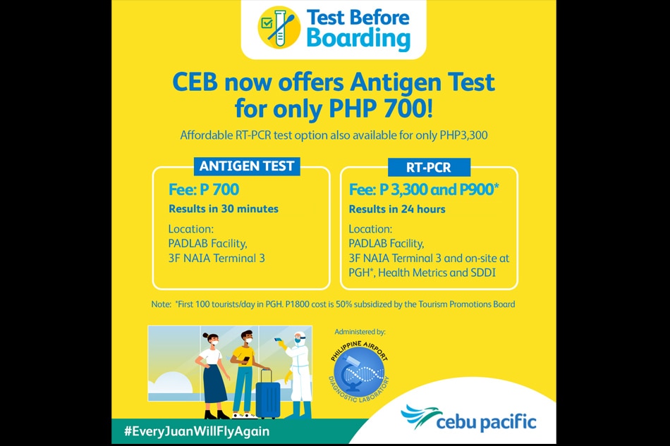 Cebu Pacific now offers antigen, RT-PCR tests 1