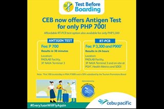 Cebu Pacific now offers antigen, RT-PCR tests