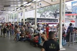 Passengers arrive at Araneta bus terminal after long weekend