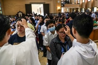 Catholic church reverts to ashes on forehead on Ash Wednesday
