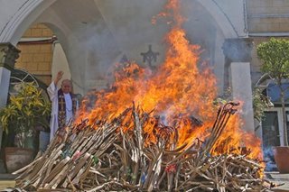 Burning of blessed palms