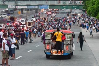 Morning rush hour under COVID-19 quarantine in Metro Manila