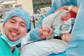 LOOK: Bangs Garcia gives birth to baby girl