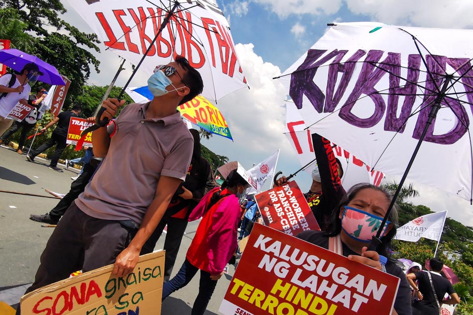 LOOK: Protests greet Duterte's 5th SONA | ABS-CBN News