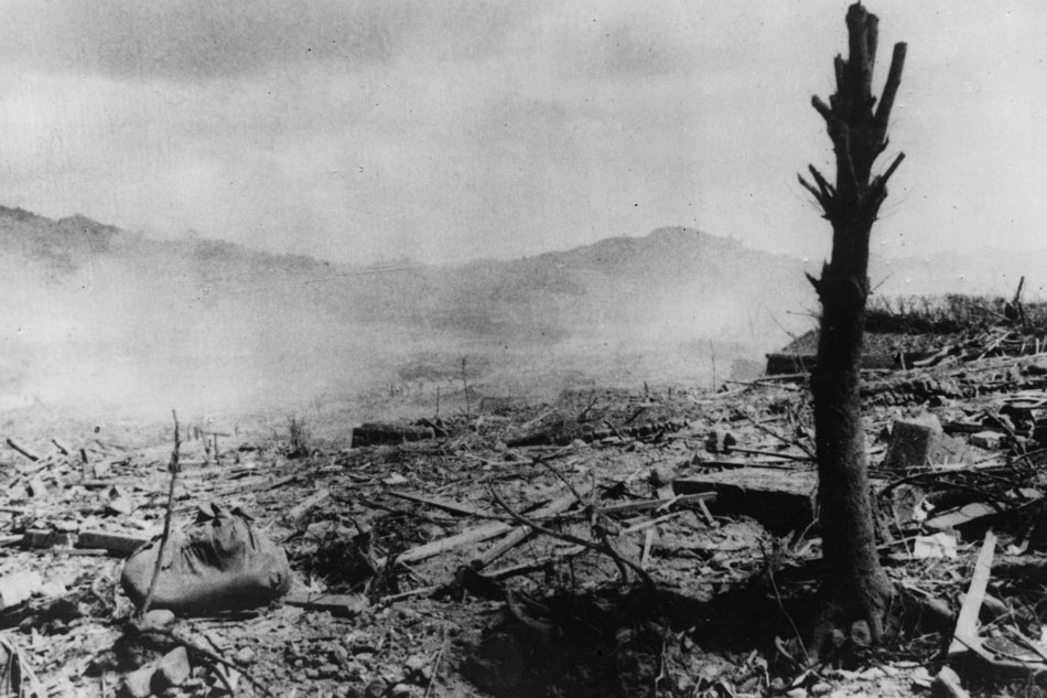 Image shows the devastated city of Nagasaki, Japan after the explosion of an atomic bomb on August 9, 1945. ICRC