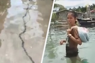 Ilang bahay sa Cataingan nalubog sa tubig matapos ang Masbate quake; tulong ipinanawagan