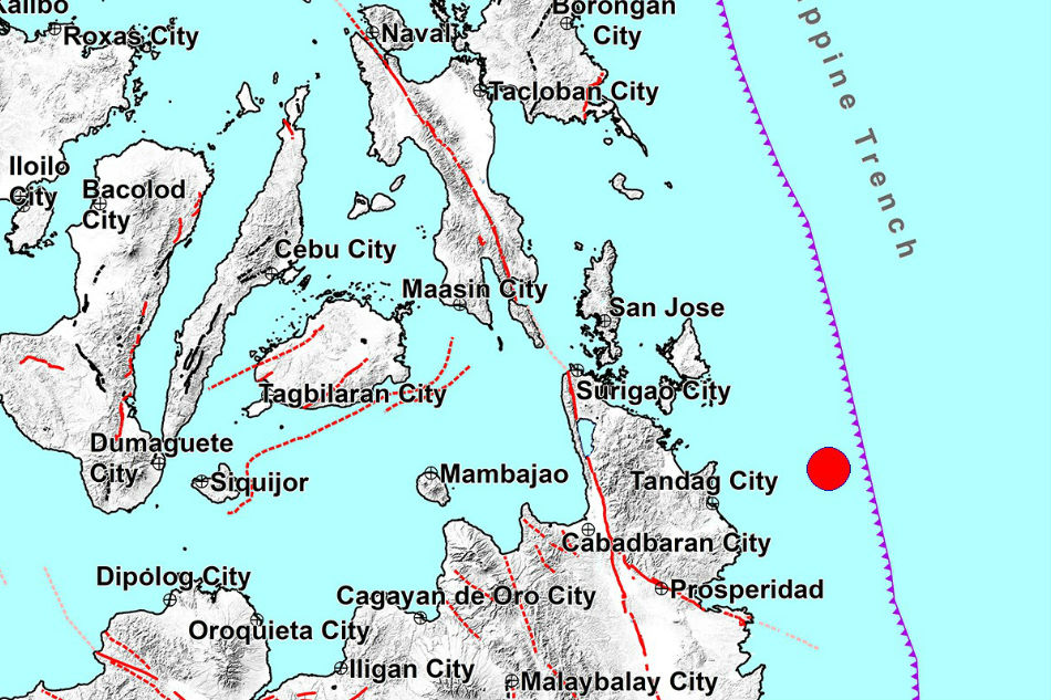 Magnitude 6.1 quake strikes off Surigao Del Sur 1