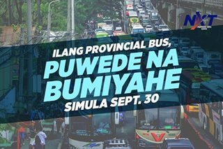 Ilang provincial bus, puwede na bumiyahe simula Sept. 30