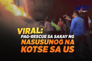 Viral: Pag-rescue sa sakay ng nasusunog na kotse sa US