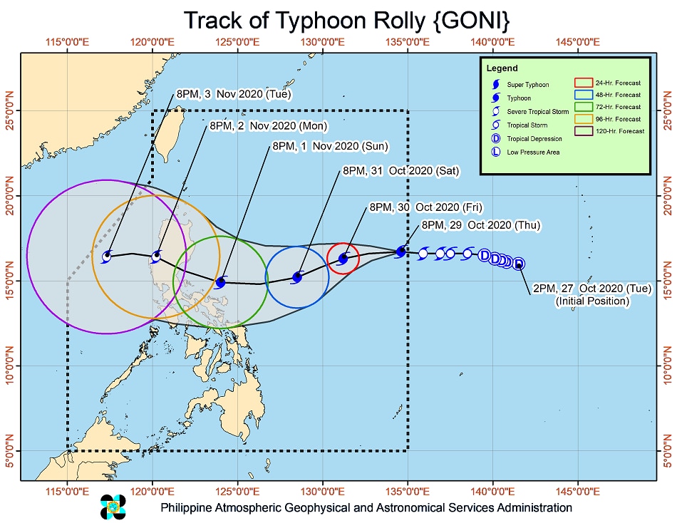 US JTWC: &#39;Rolly&#39; to become super typhoon before Luzon landfall 3