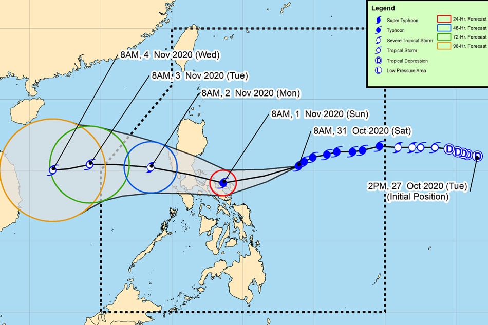PAGASA hoists Signal No. 3 in more areas as powerful &#39;Rolly&#39; moves closer to Bicol 1