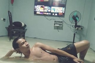 Binatang nag-photoshoot sa 'indoor pool' ng binahang bahay sa Batangas, nag-viral