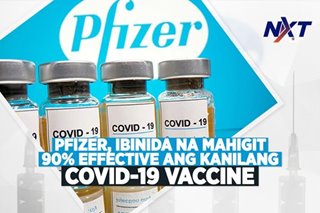 Pfizer, ibinida na mahigit 90% effective ang kanilang COVID-19 vaccine