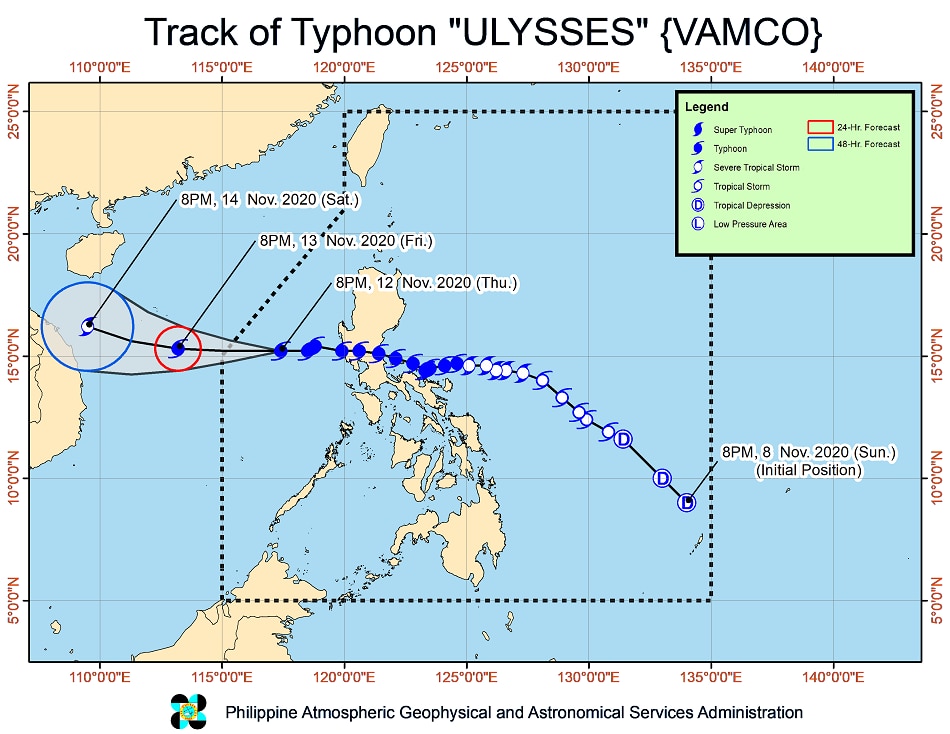 Tropical cyclone signals lifted in PH as Typhoon Ulysses nears PAR exit 1
