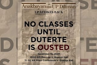 Student groups call for nationwide class suspension until Duterte resigns