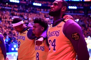 PANOORIN: Mga eksena sa Lakers game na alay kay Kobe Bryant