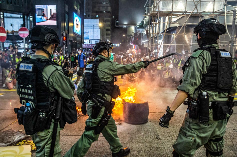Hong Kong protest gets fiery