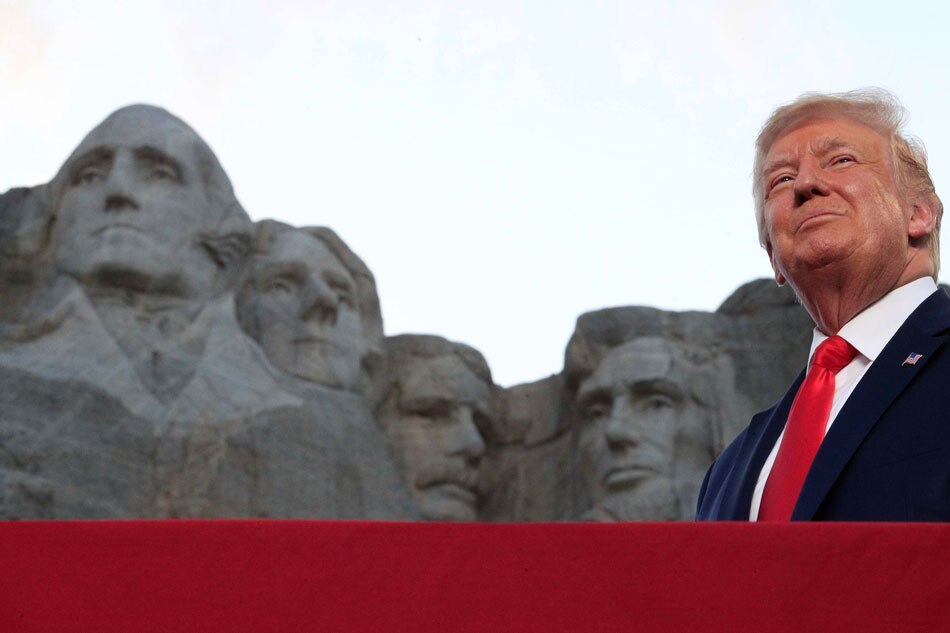 Trump blasts &quot;left wing cultural revolution&quot; at Mount Rushmore 1