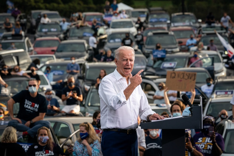 Biden holds drive-in campaign rally