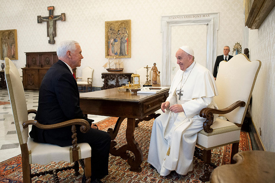 US Vice President Pence meets Pope Francis, jokes &#39;You have made me a hero&#39; 1