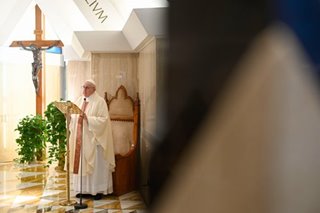 Pope Francis holds morning mass via livestream