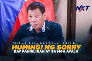 Pangulong Rodrigo Duterte, humingi ng sorry kay Pangilinan at sa mga Ayala
