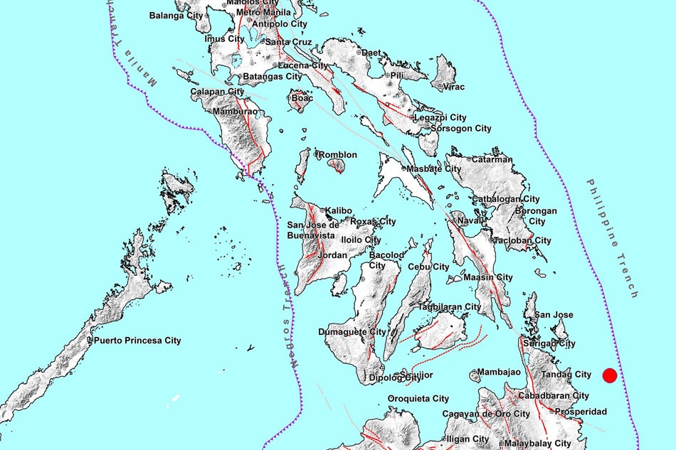 Magnitude-4.9 quake hits waters off Surigao del Sur | ABS-CBN News