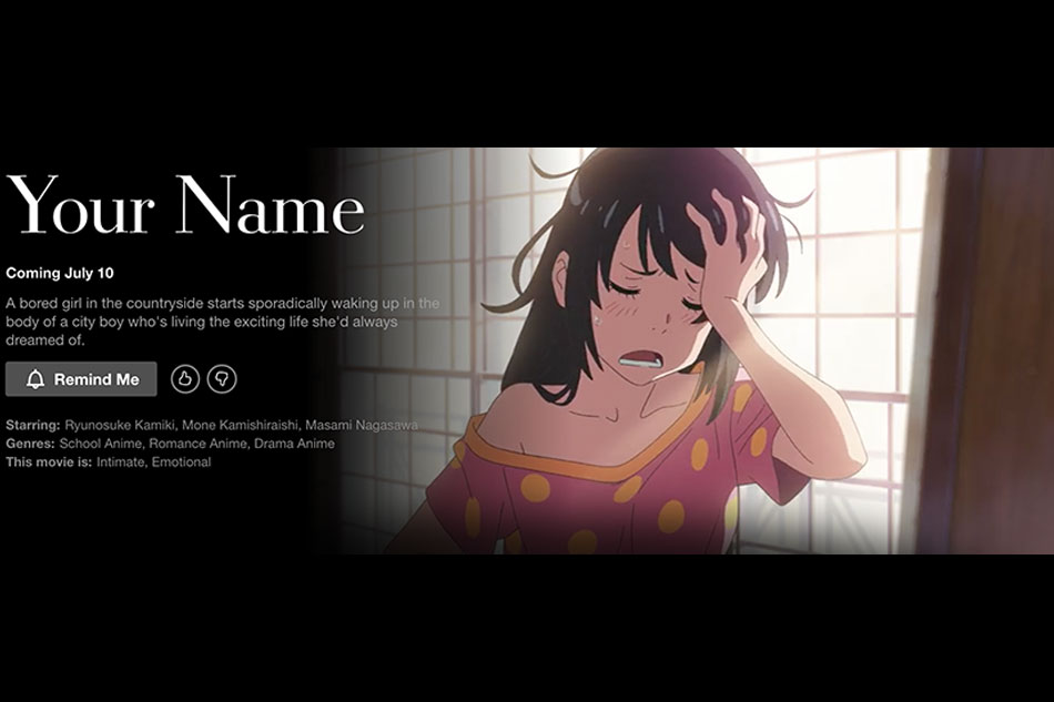 Your Name (Kimi no Na wa) está disponível na Netflix Brasil - Aficionados