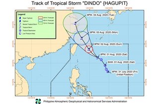 Dindo now a tropical storm, but not expected to hit Philippines directly