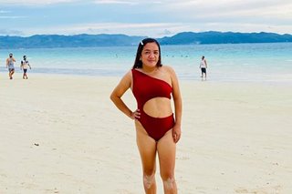 Viral na babae sa swimsuit photoshoot sa Manila Bay, rumampa sa Boracay
