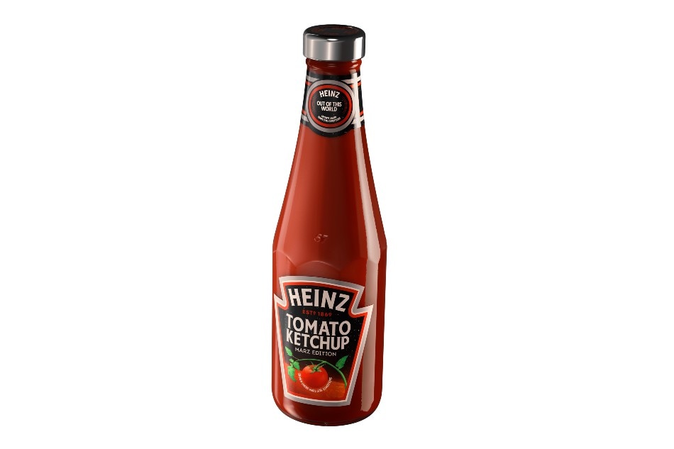 Heinz has unveiled the Heinz Tomato Ketchup Marz Edition, made with tomatoes grown in Martian soil conditions. Photo source: Heinz