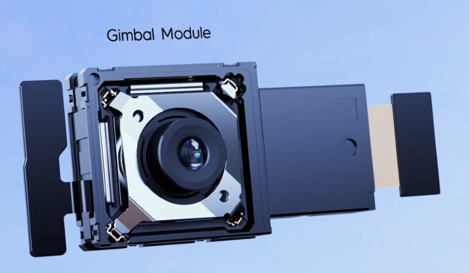 The Ultra-steady Gimbal Camera setup comes with a Smart ''Shaking'' Lens to cancel external shaking motions, delivering clear photos and videos every time. Photo source: TECNO