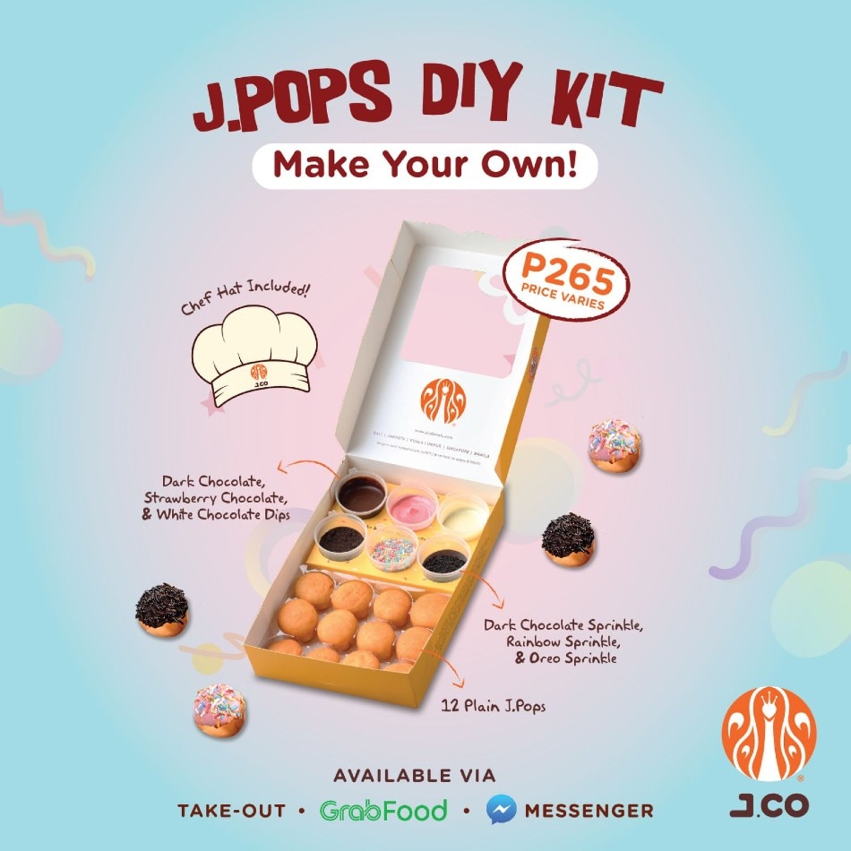 Create personalized donuts for you and your loved ones with the J.POPS DIY Kit. Photo source: J.CO