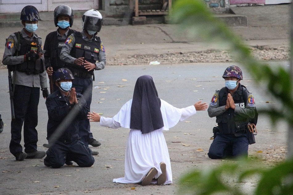 &#39;Shoot me instead&#39;: Myanmar nun pleads with junta forces 1